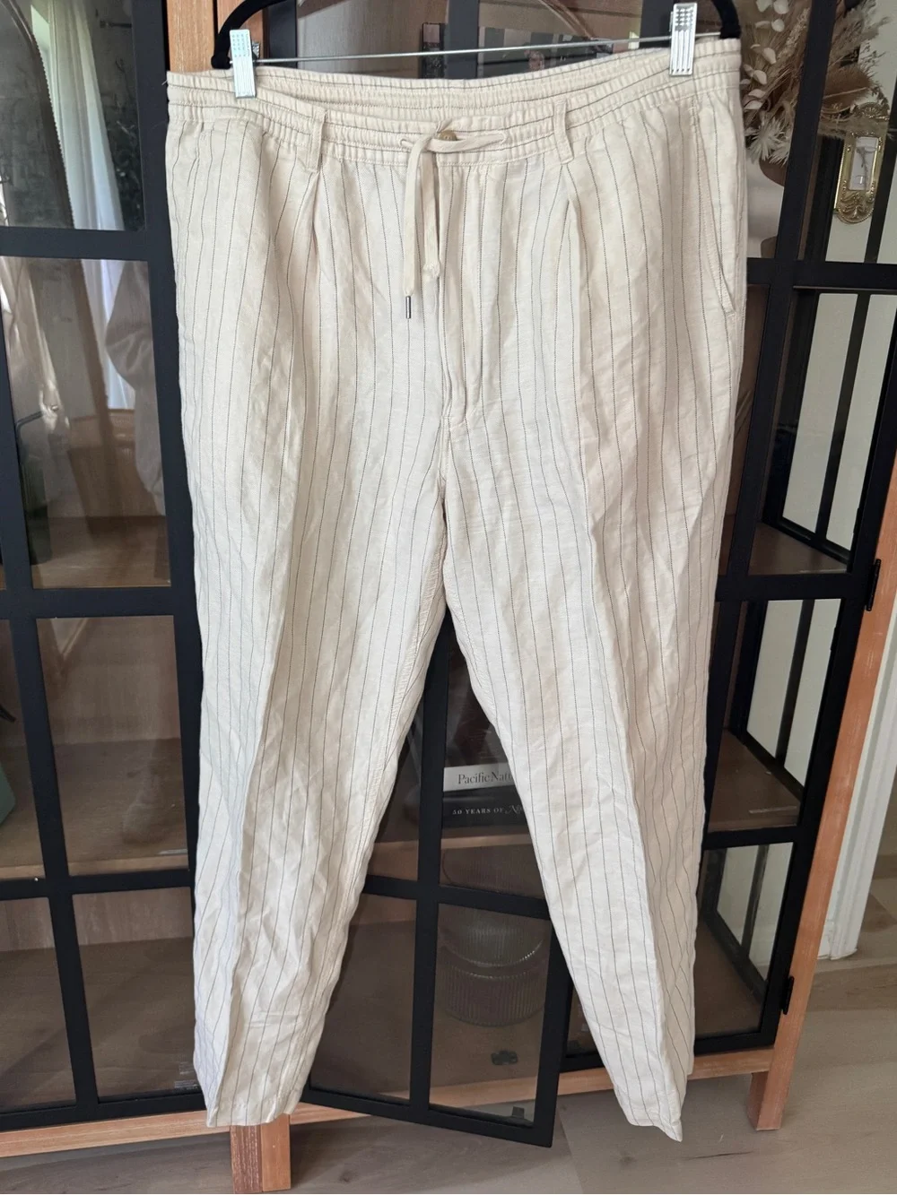 Ralph Lauren Polo Prepster Slim Tapered Fit Pants pinstriped linen lyocellcotton